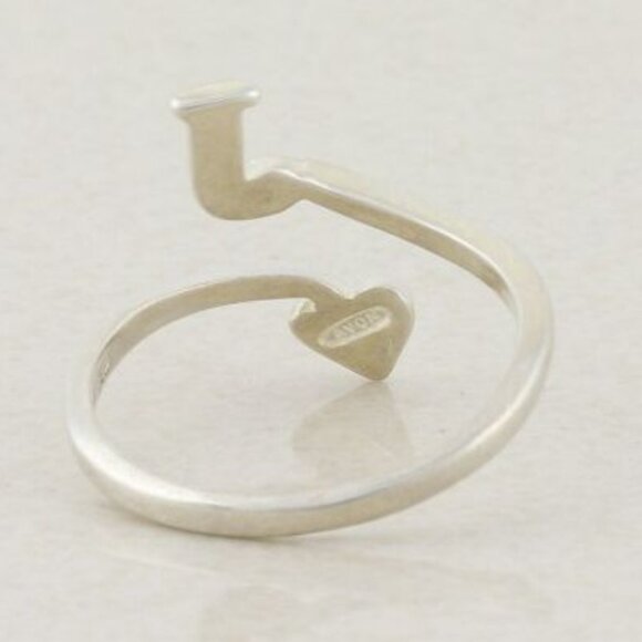 Sterling Silver Letter J Heart Ring Bypass Ring Size 7 1/2 Avon - Picture 6 of 7